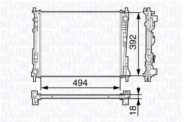 Радиатор, охлаждение двигателя MAGNETI MARELLI 350213132100