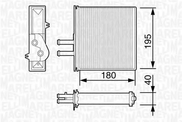 Теплообменник, отопление салона MAGNETI MARELLI 350218057003