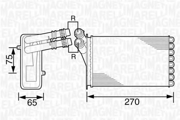 Теплообменник, отопление салона MAGNETI MARELLI 350218224000