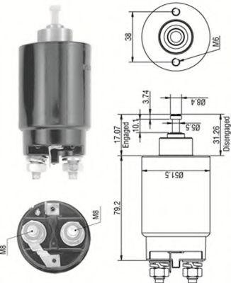 Тяговое реле, стартер MAGNETI MARELLI 940113050263