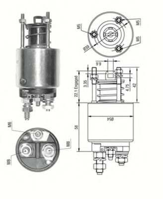 Тяговое реле, стартер MAGNETI MARELLI 940113050533