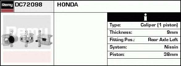 Тормозной суппорт DELCO REMY DC72098