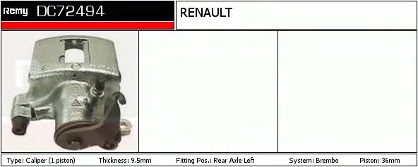 Тормозной суппорт DELCO REMY DC72494