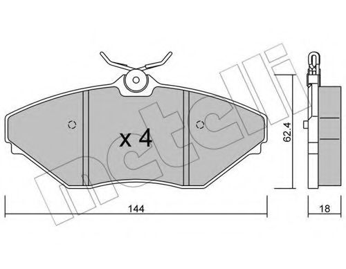 Комплект тормозных колодок, дисковый тормоз METELLI 22-0887-0