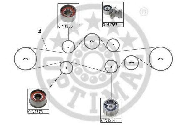 Комплект ремня ГРМ HERTH+BUSS ELPARTS J1117041