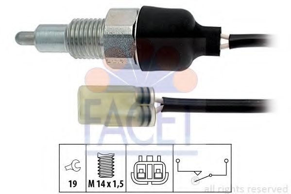 Выключатель, фара заднего хода FACET 7.6255