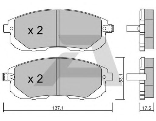 Комплект тормозных колодок, дисковый тормоз AISIN BPNI-1005