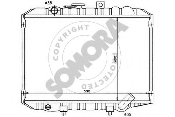 Радиатор, охлаждение двигателя SOMORA 134040