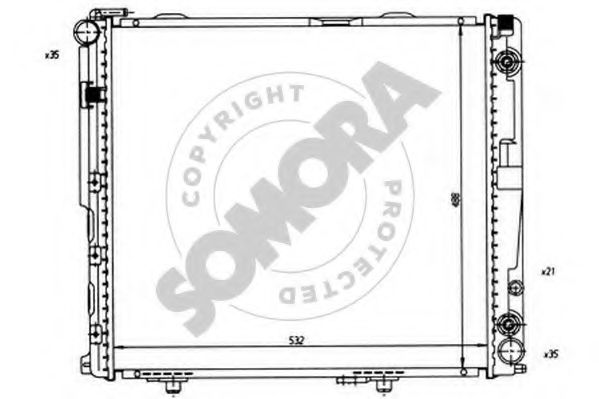 Радиатор, охлаждение двигателя SOMORA 170543