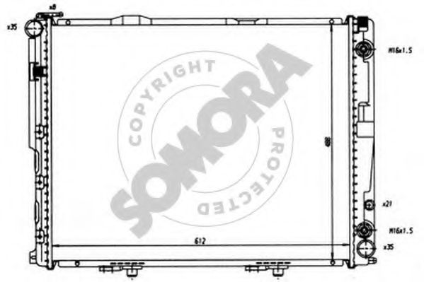 Радиатор, охлаждение двигателя SOMORA 170544