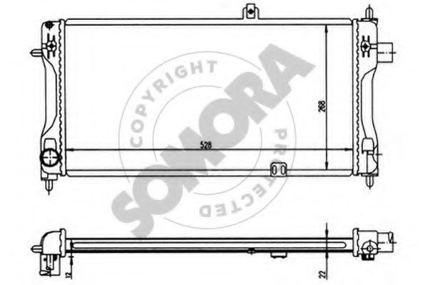 Радиатор, охлаждение двигателя SOMORA 212141