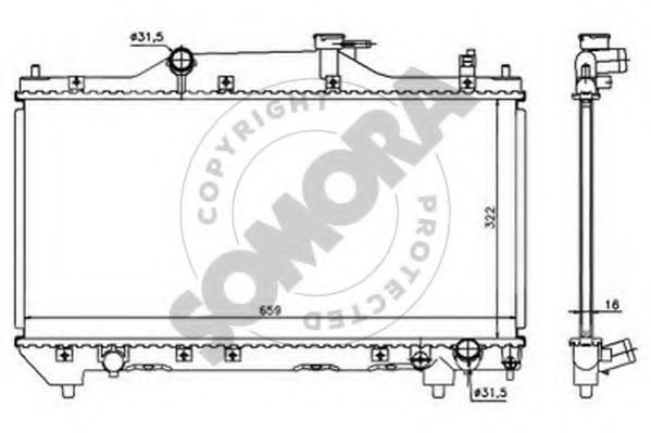 Радиатор, охлаждение двигателя SOMORA 311745