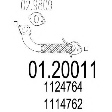 Труба выхлопного газа MTS 01.20011