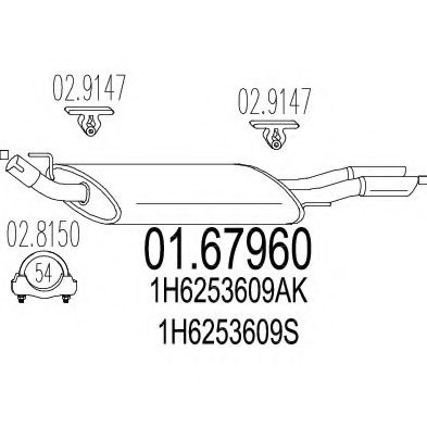 Глушитель выхлопных газов конечный MTS 01.67960
