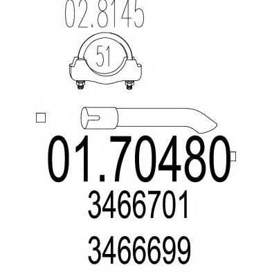 Труба выхлопного газа TIMAX 110287