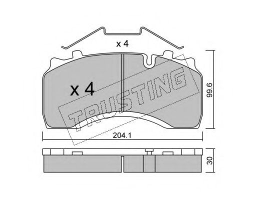 Комплект тормозных колодок, дисковый тормоз TRUSTING 606.0