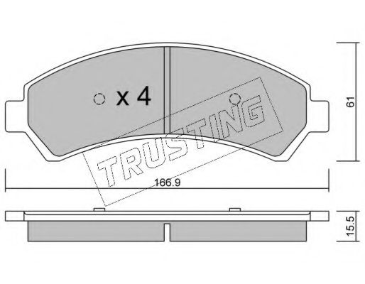 Комплект тормозных колодок, дисковый тормоз TRUSTING 737.0