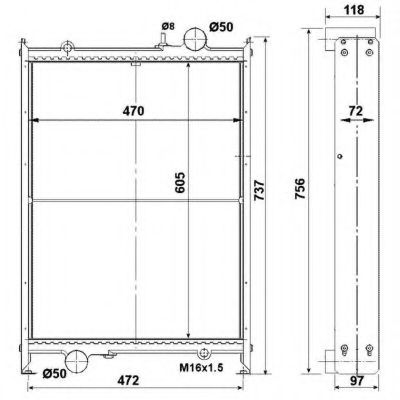 Радиатор, охлаждение двигателя NRF 504530