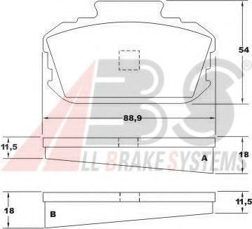 Комплект тормозных колодок, дисковый тормоз A.B.S. 20219