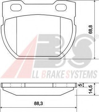 Комплект тормозных колодок, дисковый тормоз A.B.S. 36939