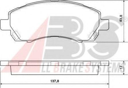 Комплект тормозных колодок, дисковый тормоз A.B.S. 37163