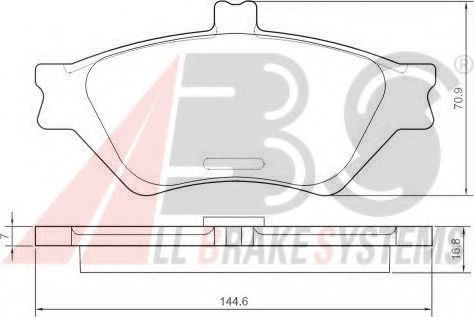 Комплект тормозных колодок, дисковый тормоз A.B.S. 38659