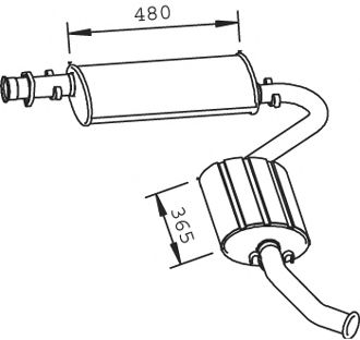 Средний / конечный глушитель ОГ DINEX 33354