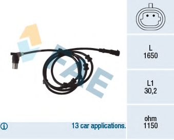 Датчик, частота вращения колеса FAE 78070