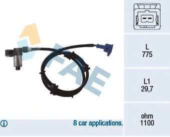 Датчик, частота вращения колеса FAE 78054