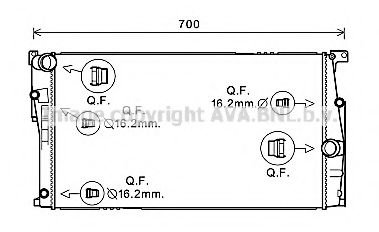 Радиатор, охлаждение двигателя AVA QUALITY COOLING BW2449