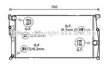 Радиатор, охлаждение двигателя AVA QUALITY COOLING BW2456