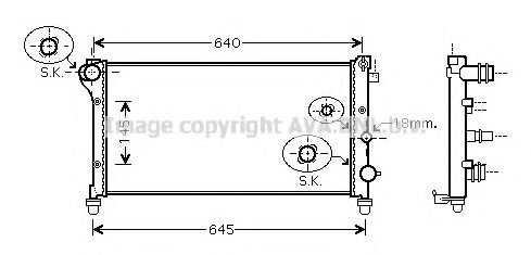 Радиатор, охлаждение двигателя AVA QUALITY COOLING FTA2292