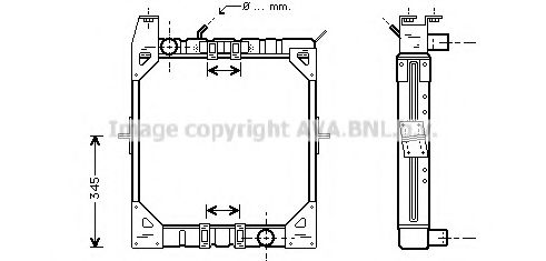 Радиатор, охлаждение двигателя AVA QUALITY COOLING ME2167