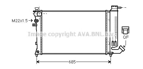 Радиатор, охлаждение двигателя AVA QUALITY COOLING PE2141