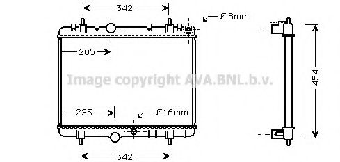 Радиатор, охлаждение двигателя AVA QUALITY COOLING PEA2220