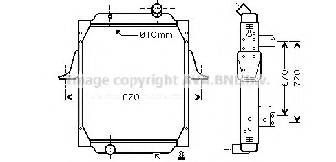 Радиатор, охлаждение двигателя AVA QUALITY COOLING RE2067