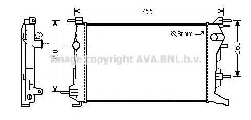 Радиатор, охлаждение двигателя AVA QUALITY COOLING RT2460