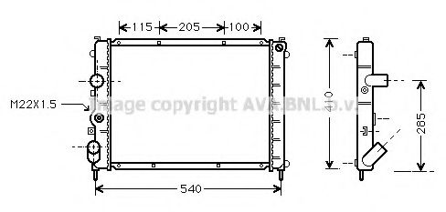 Радиатор, охлаждение двигателя AVA QUALITY COOLING RTA2231