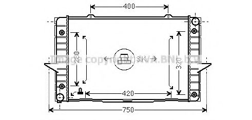 Радиатор, охлаждение двигателя AVA QUALITY COOLING VO2093