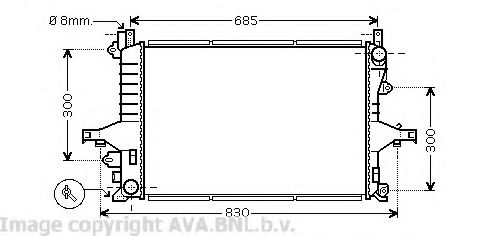 Радиатор, охлаждение двигателя AVA QUALITY COOLING VO2116