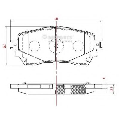 Комплект тормозных колодок, дисковый тормоз NIPPARTS N3603074