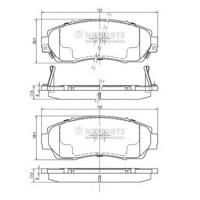 Комплект тормозных колодок, дисковый тормоз NIPPARTS N3604073