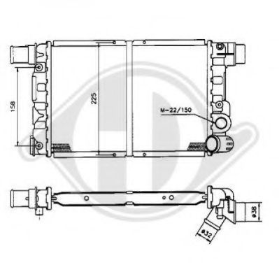 Радиатор, охлаждение двигателя DIEDERICHS 8501796