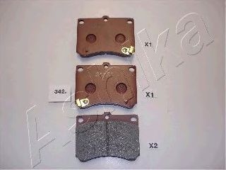 Комплект тормозных колодок, дисковый тормоз ASHIKA 50-03-342