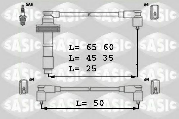 Комплект проводов зажигания SASIC 9286035