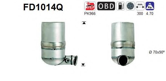 Сажевый / частичный фильтр, система выхлопа ОГ AS FD1014Q
