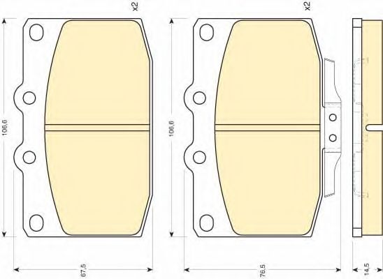 Комплект тормозных колодок, дисковый тормоз GIRLING 6103779