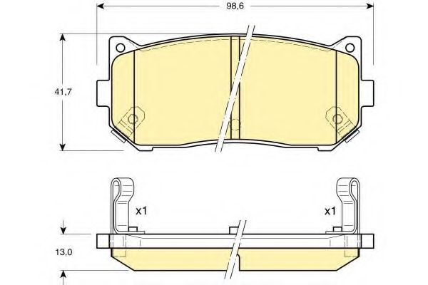 Комплект тормозных колодок, дисковый тормоз GIRLING 6132039