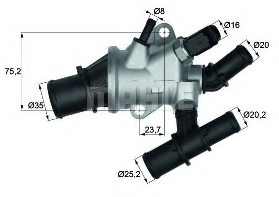 Термостат, охлаждающая жидкость MAHLE ORIGINAL TI 162 88