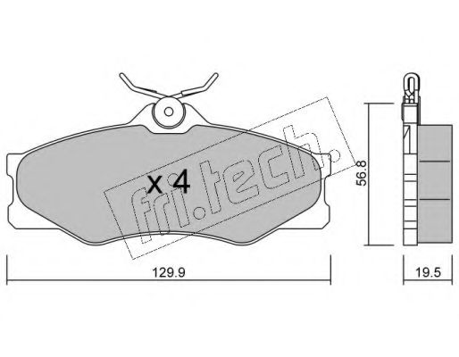 Комплект тормозных колодок, дисковый тормоз fri.tech. 20979